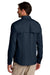 Carhartt CT107106 Mens Force Sun Defender Moisture Wicking Long Sleeve Button Down Shirt w/ Double Pockets Navy Blue Model Back