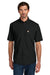 Carhartt CT107107 Mens Force Sun Defender Moisture Wicking Short Sleeve Button Down Shirt w/ Double Pockets Black Model Front