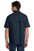Carhartt CT107107 Mens Force Sun Defender Moisture Wicking Short Sleeve Button Down Shirt w/ Double Pockets Navy Blue Model Back
