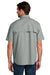 Carhartt CT107107 Mens Force Sun Defender Moisture Wicking Short Sleeve Button Down Shirt w/ Double Pockets Steel Grey Model Back