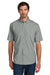 Carhartt CT107107 Mens Force Sun Defender Moisture Wicking Short Sleeve Button Down Shirt w/ Double Pockets Steel Grey Model Front