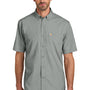 Carhartt Mens Force Sun Defender Moisture Wicking Short Sleeve Button Down Shirt w/ Double Pockets - Steel Grey