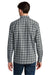 Carhartt CT107109 Mens Rugged Flex Plaid Long Sleeve Button Down Shirt Plaid Steel Navy Blue Model Back