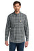 Carhartt CT107109 Mens Rugged Flex Plaid Long Sleeve Button Down Shirt Plaid Steel Navy Blue Model Front