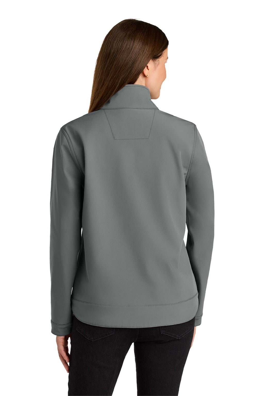 Carhartt CT107115 Womens Rain Defender Full Zip Soft Shell Jacket Steel Grey Model Back