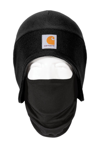 Carhartt Hats CTA202 Unisex Moisture Wicking Fleece 2-In-1 Winter Beanie Black Flat Front