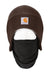 Carhartt Hats CTA202 Unisex Moisture Wicking Fleece 2-In-1 Winter Beanie Dark Brown Flat Front