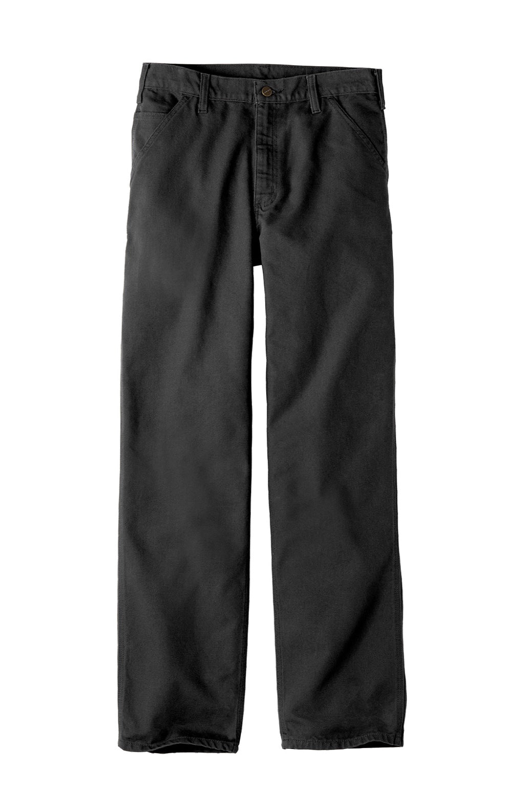Carhartt CTB11 Mens Washed Duck Work Dungarees w/ Pockets Black Flat Front