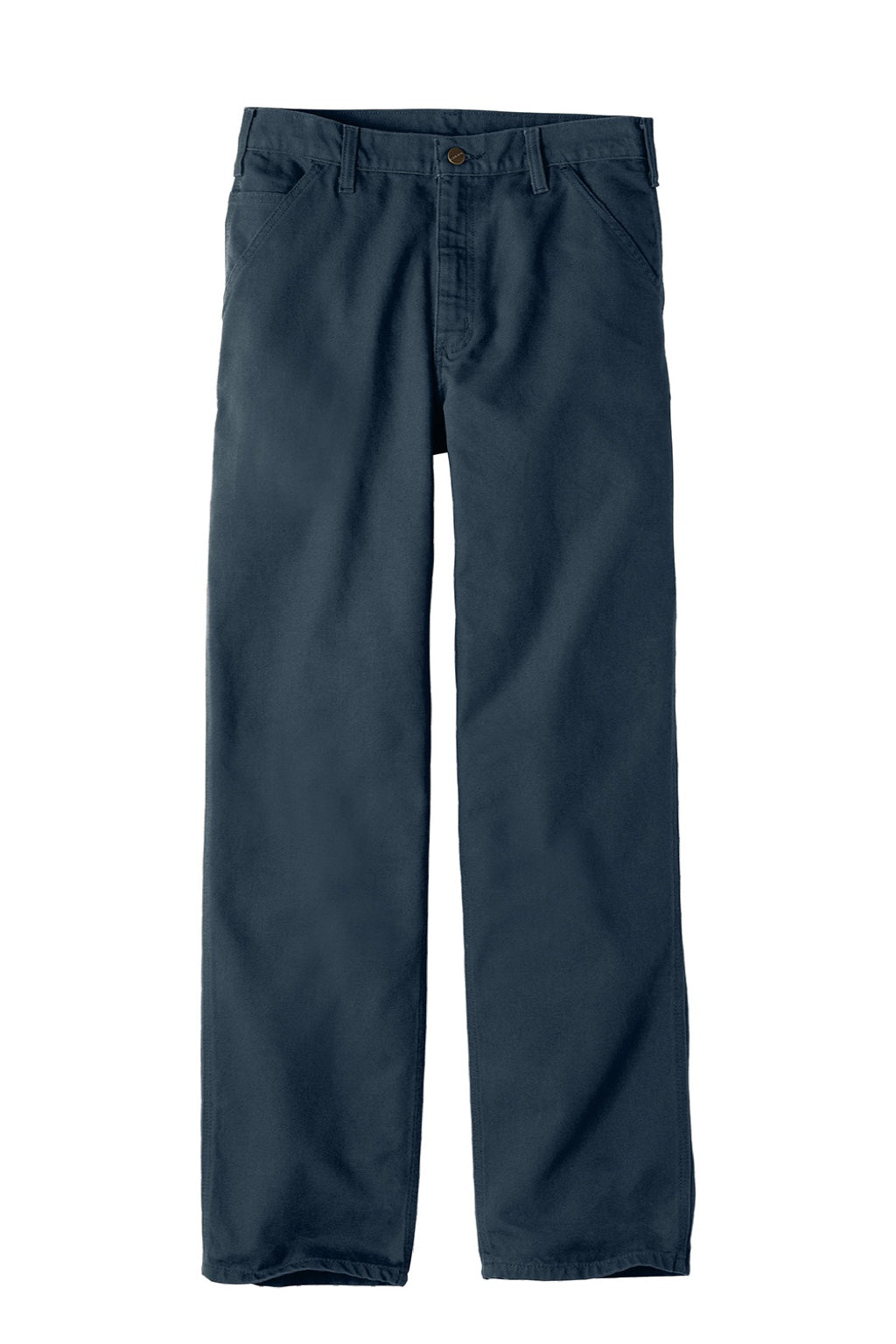 Carhartt CTB11 Mens Washed Duck Work Dungarees w/ Pockets Midnight Navy Blue Flat Front