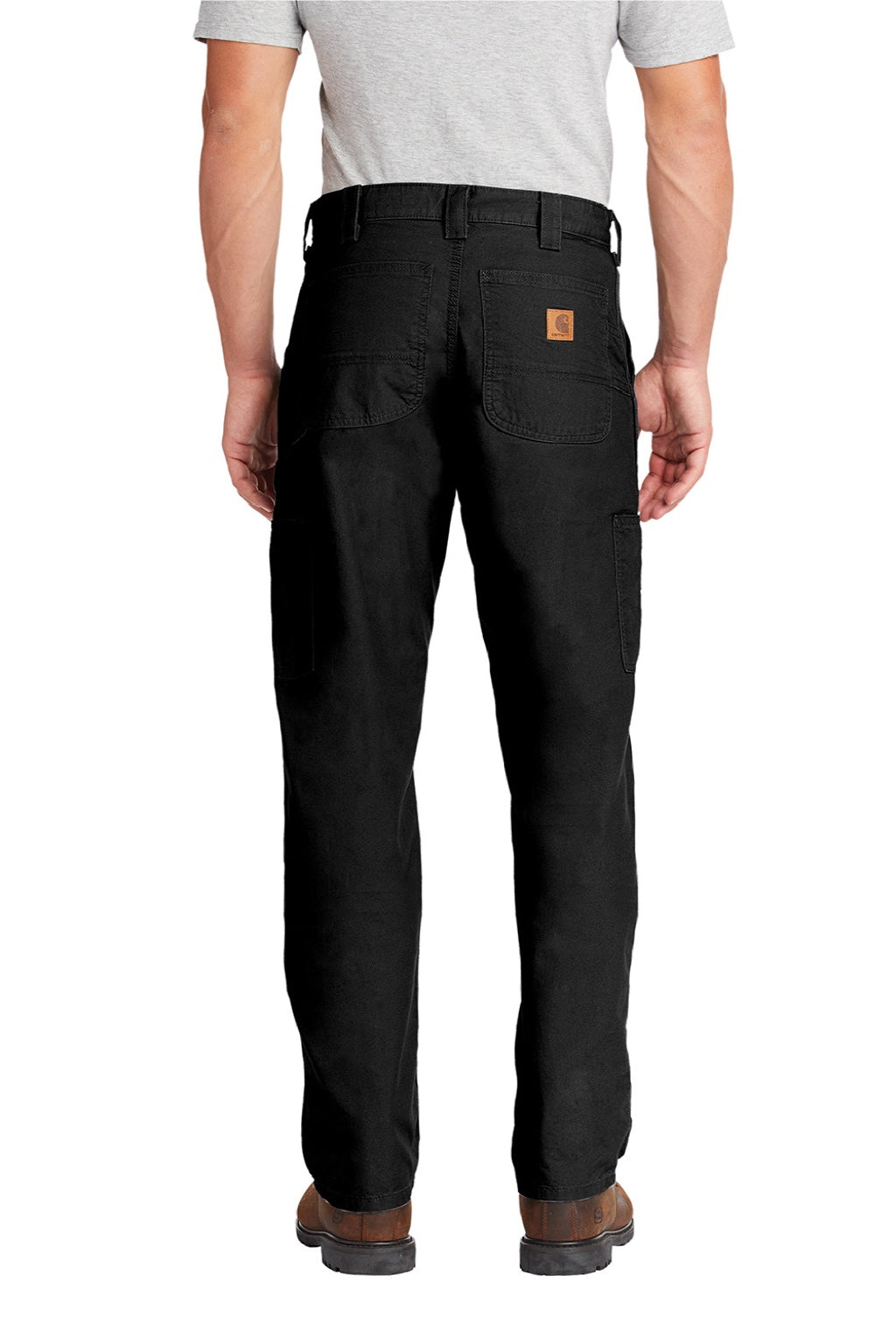 Carhartt CTB151 Mens Canvas Work Dungarees w/ Pockets Black Model Back