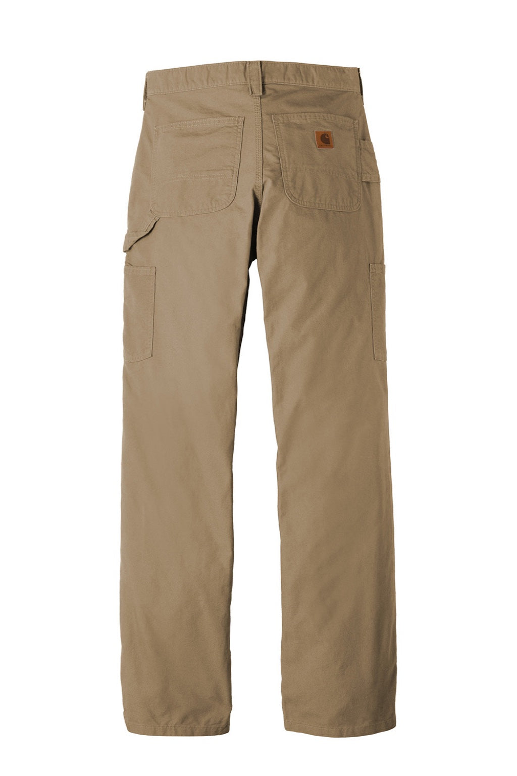 Carhartt CTB151 Mens Canvas Work Dungarees w/ Pockets Dark Khaki Brown Flat Back