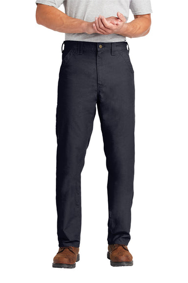 Carhartt CTB151 Mens Canvas Work Dungarees w/ Pockets Navy Blue Model Front