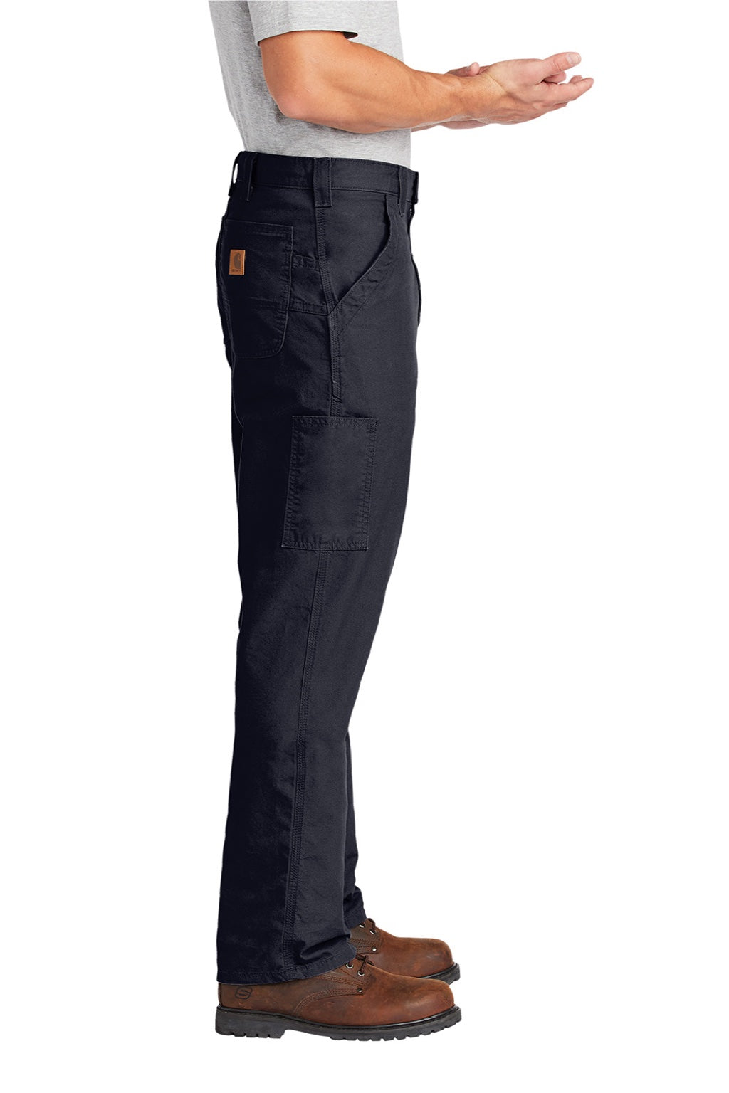 Carhartt CTB151 Mens Canvas Work Dungarees w/ Pockets Navy Blue Model Side