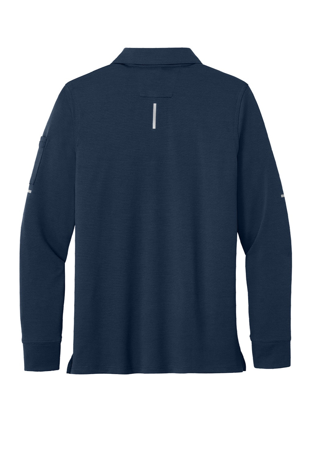 Carhartt CTC16129 Mens FLD & RSCU Long Sleeve Polo Shirt w/ Pocket Dark Navy Blue Flat Back