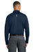 Carhartt CTC16129 Mens FLD & RSCU Long Sleeve Polo Shirt w/ Pocket Dark Navy Blue Model Back