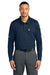 Carhartt CTC16129 Mens FLD & RSCU Long Sleeve Polo Shirt w/ Pocket Dark Navy Blue Model Front