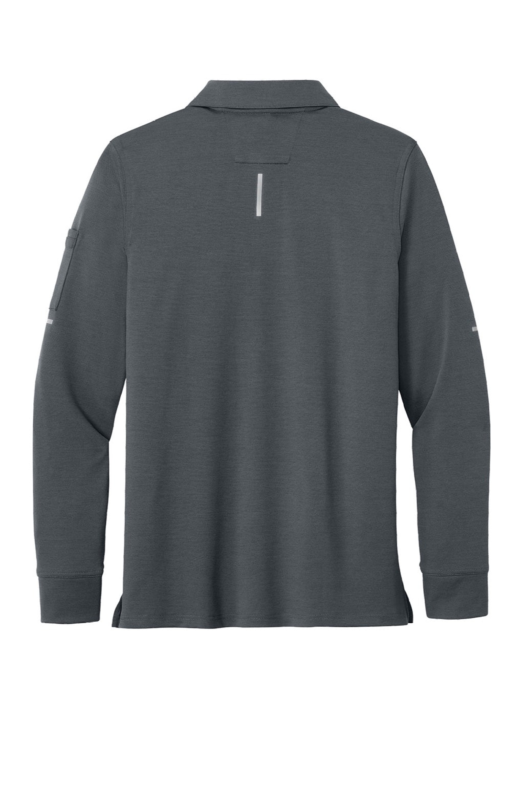 Carhartt CTC16129 Mens FLD & RSCU Long Sleeve Polo Shirt w/ Pocket Pewter Grey Flat Back