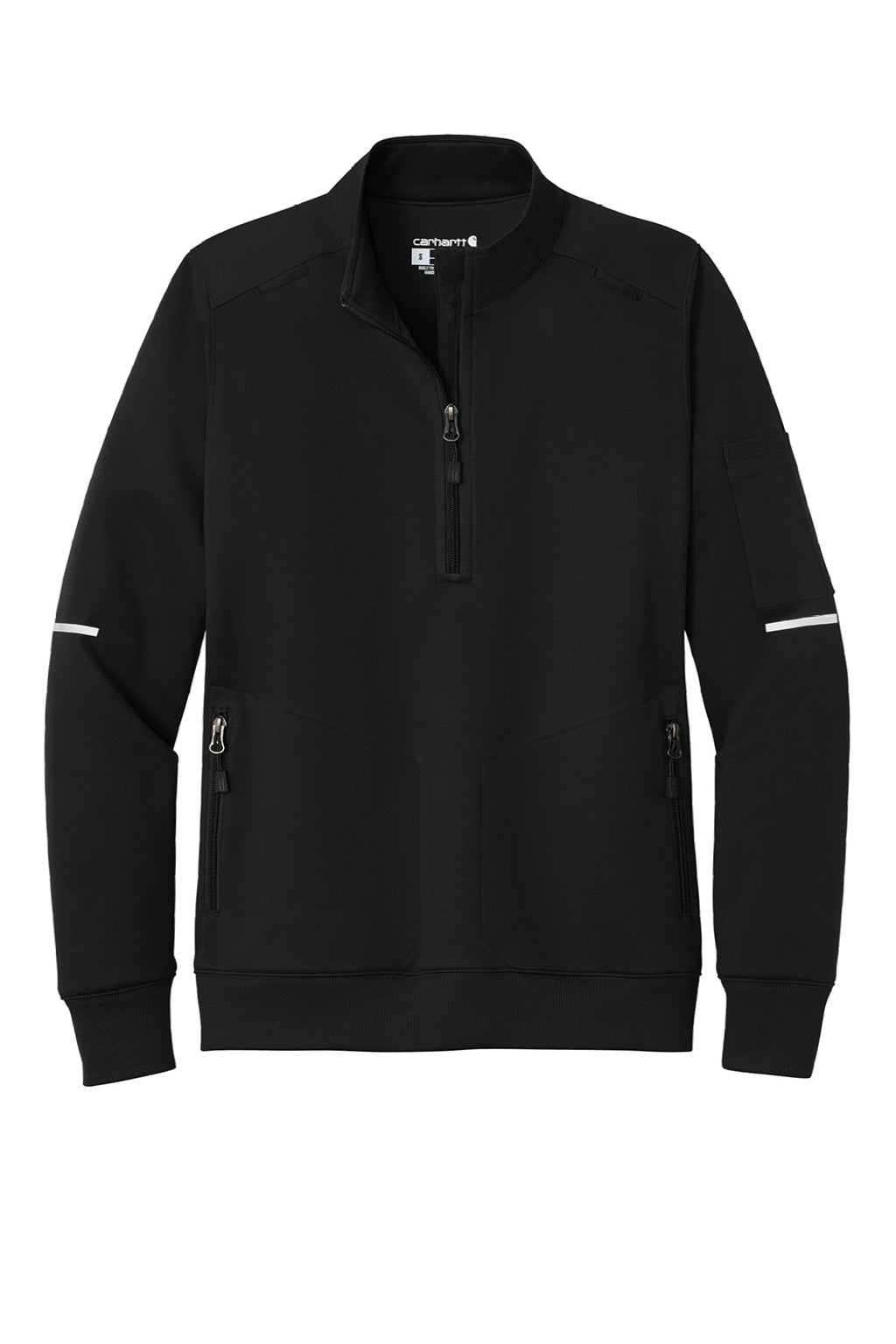 Carhartt CTC82912 Womens FLD & RSCU 1/4 Zip Sweatshirt w/ Pockets Black Flat Front