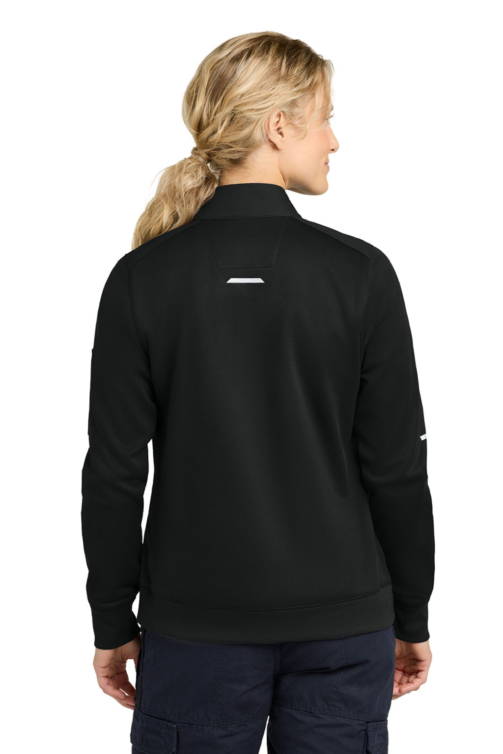 Carhartt CTC82912 Womens FLD & RSCU 1/4 Zip Sweatshirt w/ Pockets Black Model Back