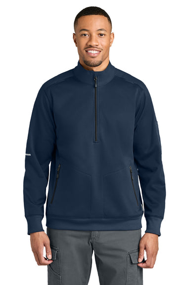 Carhartt CTC86912 Mens FLD & RSCU 1/4 Zip Sweatshirt w/ Pockets Dark Navy Blue Model Front