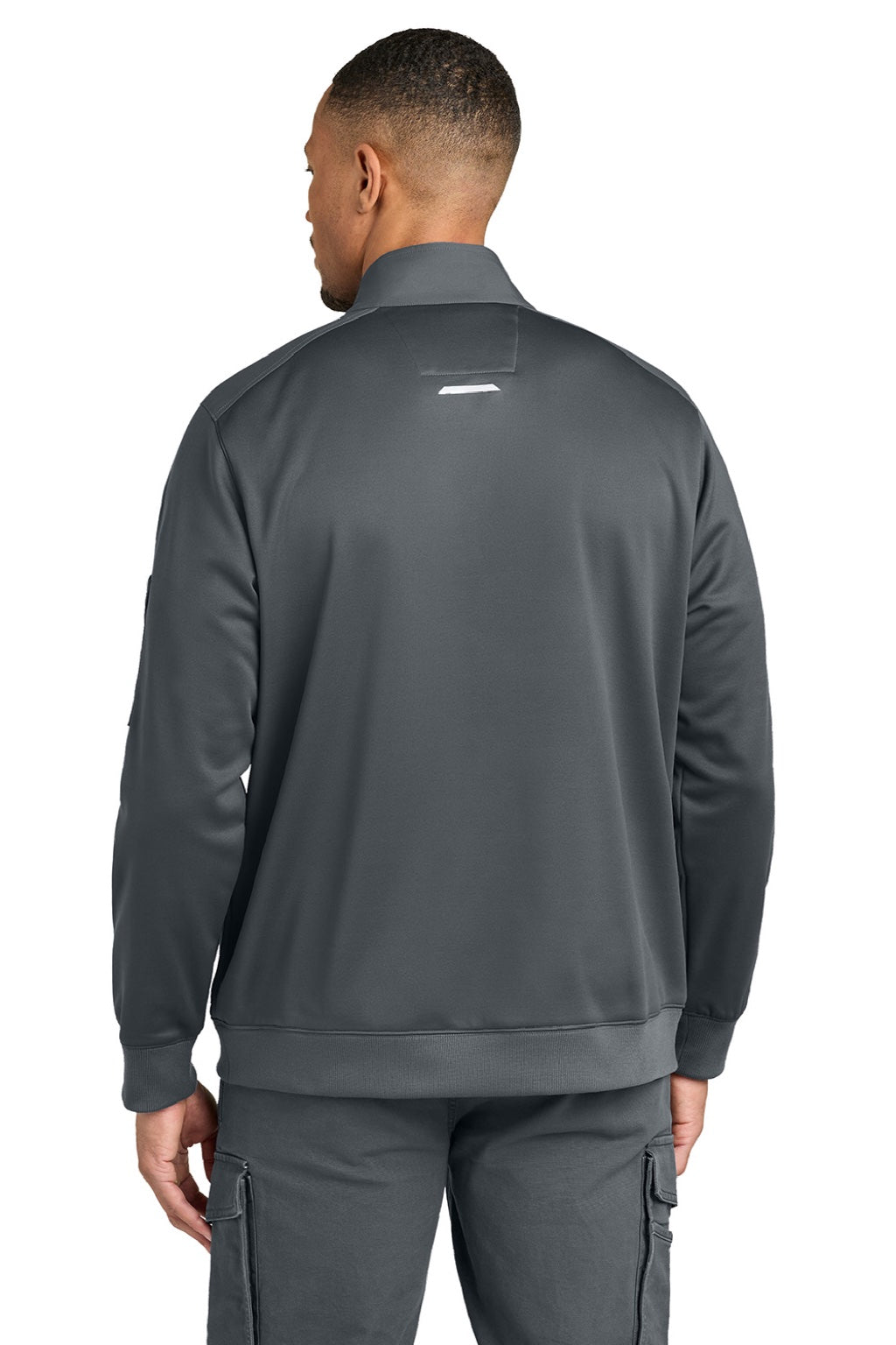 Carhartt CTC86912 Mens FLD & RSCU 1/4 Zip Sweatshirt w/ Pockets Pewter Grey Model Back