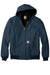 Carhartt CTJ131/CTTJ131 Mens Wind & Water Resistant Duck Cloth Full Zip Hooded Work Jacket Navy Blue Flat Front