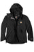 Carhartt CTJ162 Mens Shoreline Waterproof Full Zip Hooded Jacket Black Flat Front