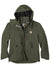 Carhartt CTJ162 Mens Shoreline Waterproof Full Zip Hooded Jacket Olive Green Flat Front