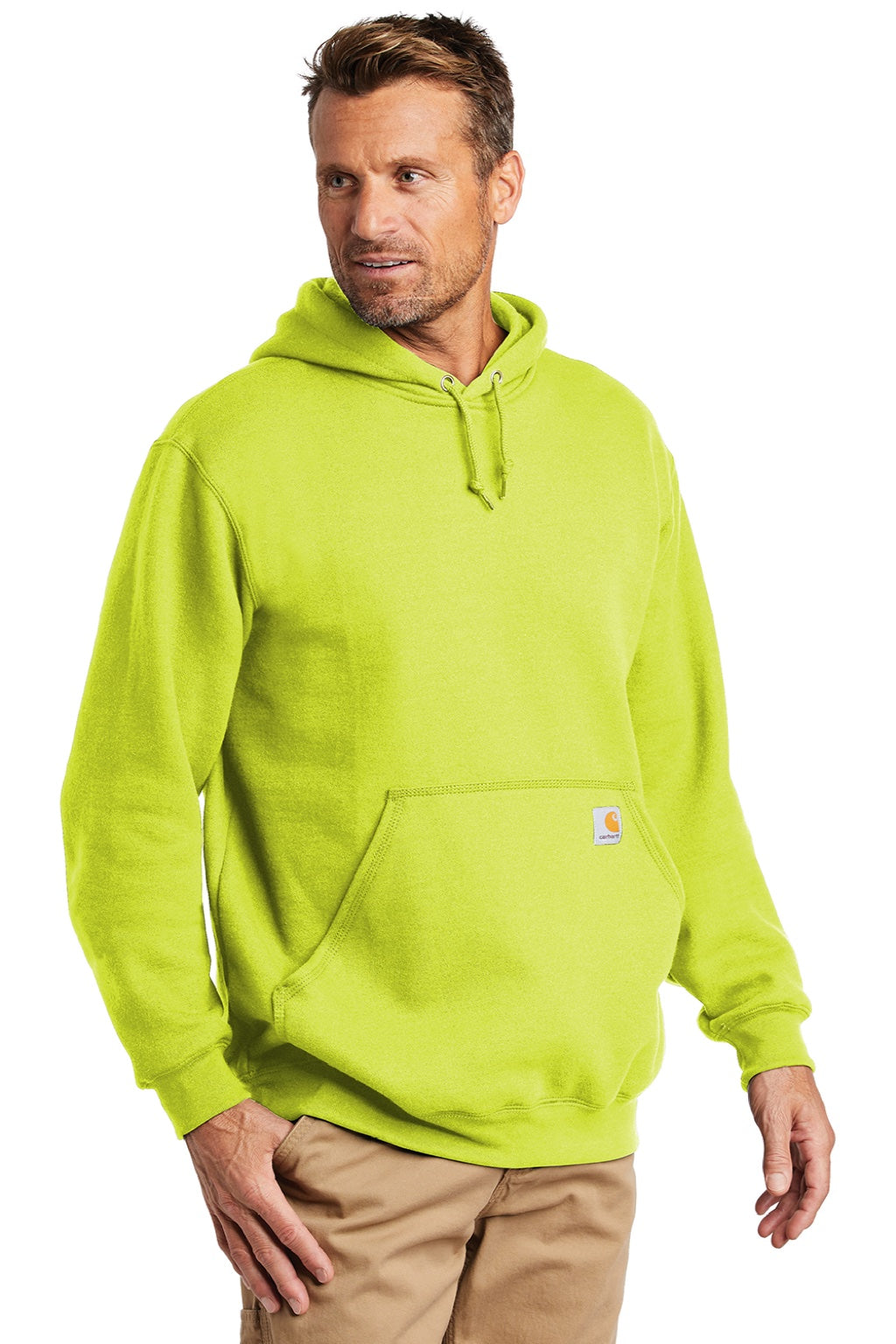 Carhartt CTK121/CTTK121 Mens Hooded Sweatshirt Hoodie w/ Pouch Pocket Brite Lime Green Model 3Q