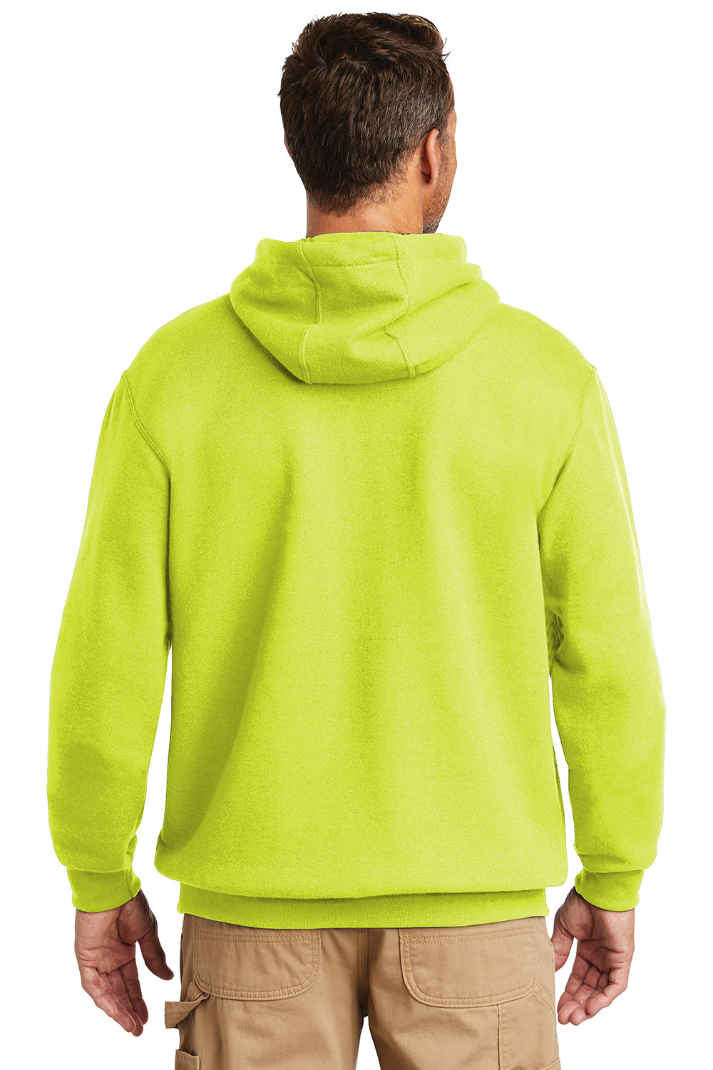 Carhartt CTK121/CTTK121 Mens Hooded Sweatshirt Hoodie Brite Lime Green Model Back