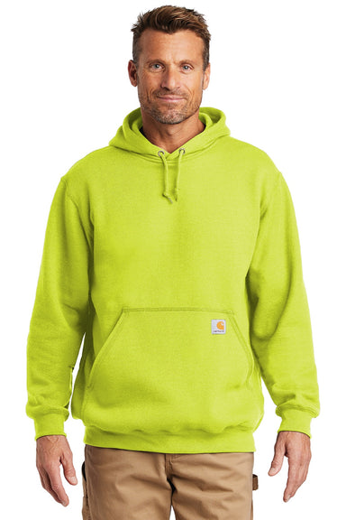 Carhartt CTK121/CTTK121 Mens Hooded Sweatshirt Hoodie w/ Pouch Pocket Brite Lime Green Model Front