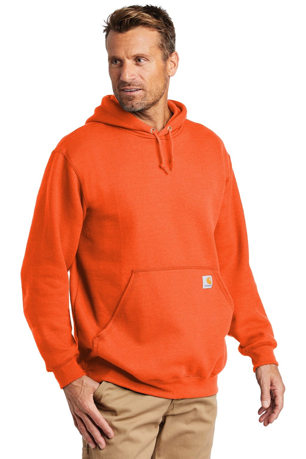 Carhartt CTK121/CTTK121 Mens Hooded Sweatshirt Hoodie w/ Pouch Pocket Brite Orange Model 3Q