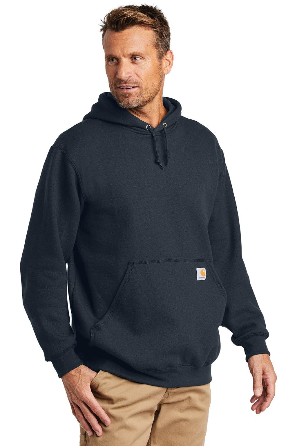 Carhartt CTK121/CTTK121 Mens Hooded Sweatshirt Hoodie w/ Pouch Pocket Navy Blue Model 3Q
