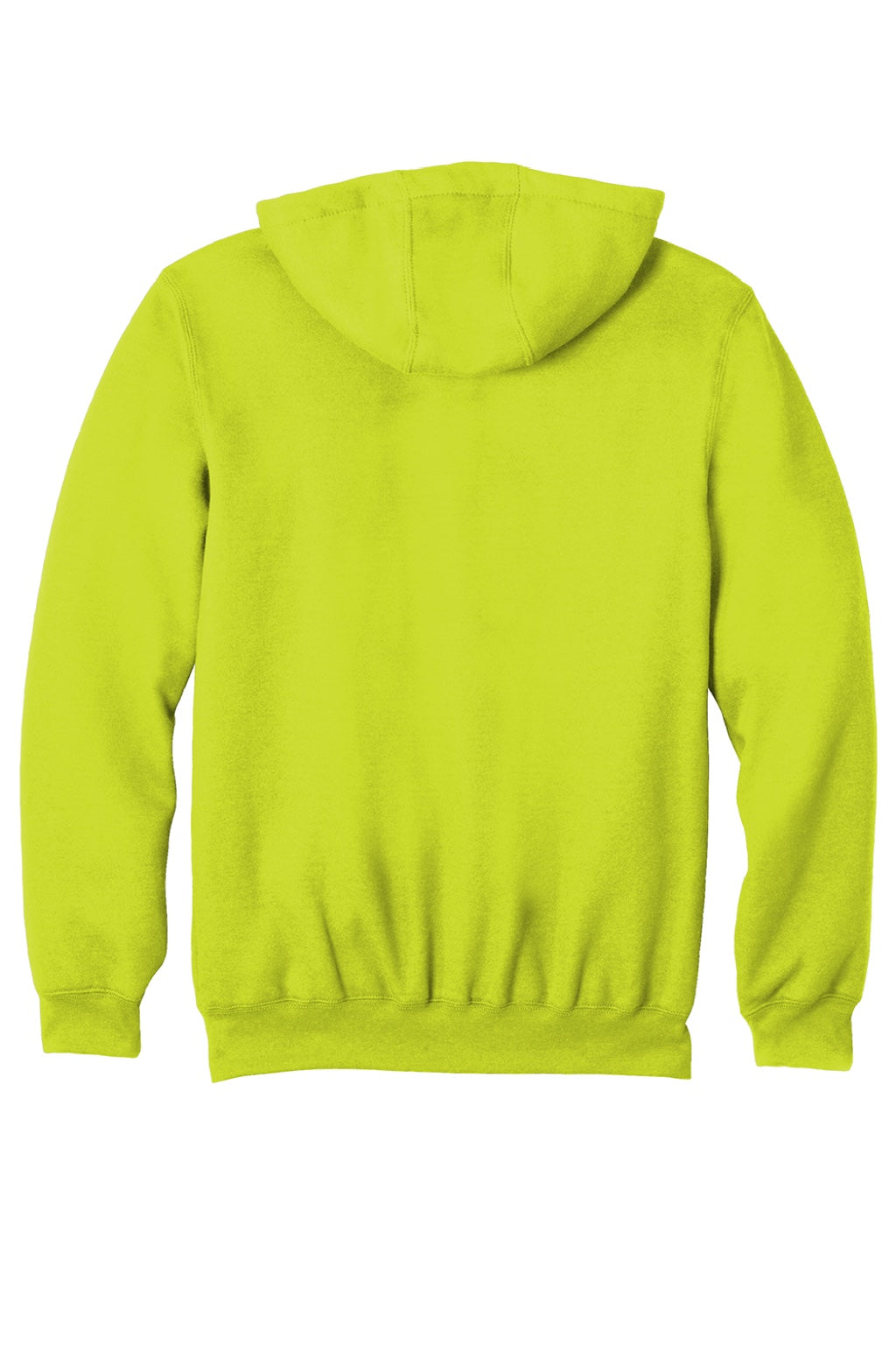 Carhartt CTK122 Mens Full Zip Hooded Sweatshirt Hoodie w/ Pockets Brite Lime Green Flat Back