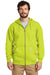 Carhartt CTK122 Mens Full Zip Hooded Sweatshirt Hoodie w/ Pockets Brite Lime Green Model Front