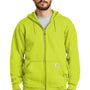 Carhartt Mens Full Zip Hooded Sweatshirt Hoodie - Brite Lime Green