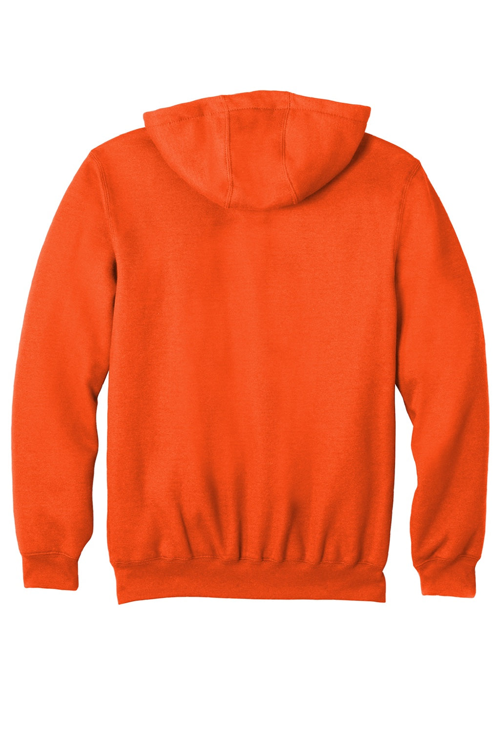 Carhartt CTK122 Mens Full Zip Hooded Sweatshirt Hoodie w/ Pockets Brite Orange Flat Back