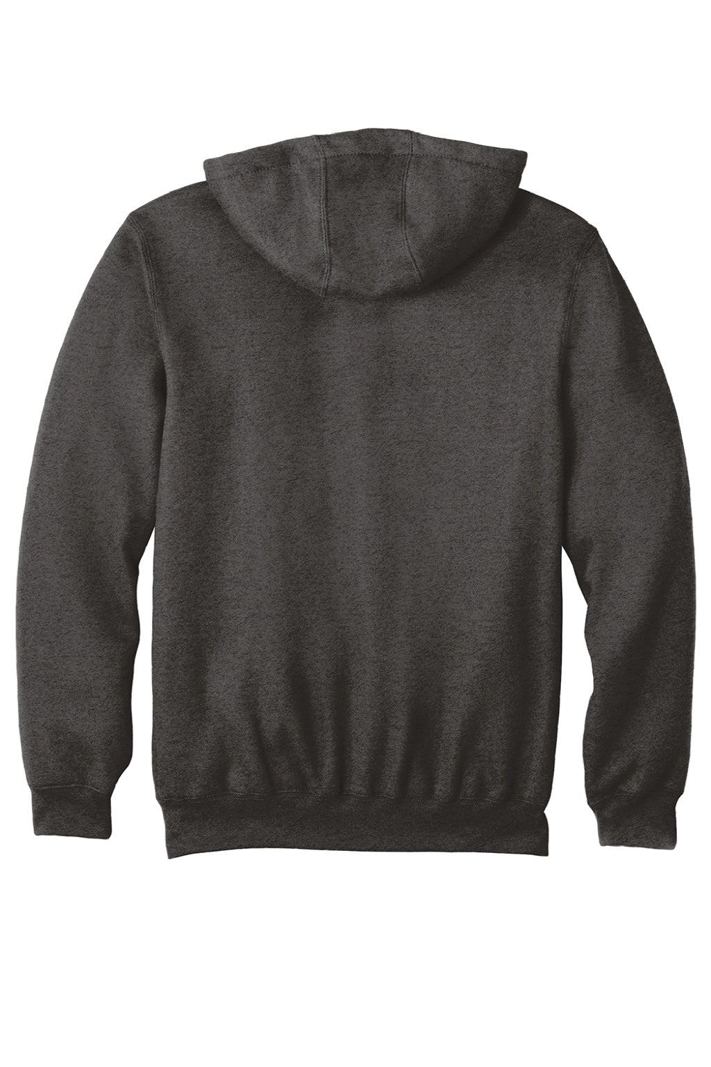 Carhartt CTK122 Mens Full Zip Hooded Sweatshirt Hoodie w/ Pockets Heather Carbon Grey Flat Back