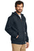 Carhartt CTK122 Mens Full Zip Hooded Sweatshirt Hoodie w/ Pockets Navy Blue Model 3Q
