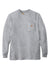 Carhartt CTK126 Mens Workwear Long Sleeve Crewneck T-Shirt w/ Pocket Heather Grey Flat Front