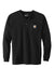 Carhartt CTK128 Mens Long Sleeve Henley T-Shirt w/ Pocket Black Flat Front