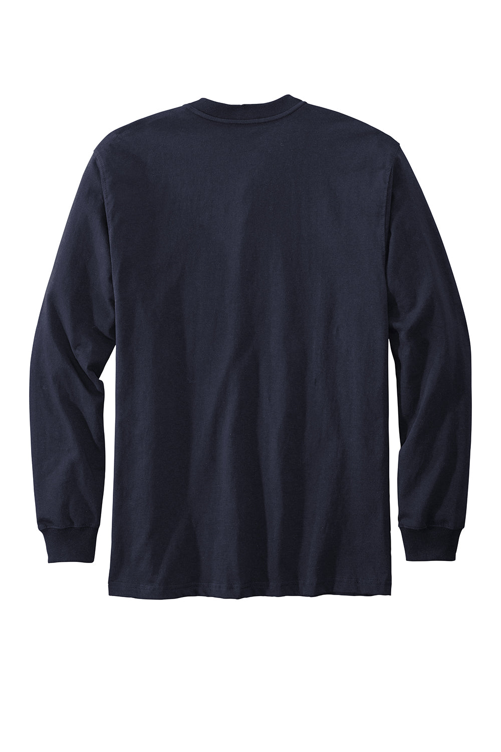 Carhartt CTK128 Mens Long Sleeve Henley T-Shirt w/ Pocket Navy Blue Flat Back