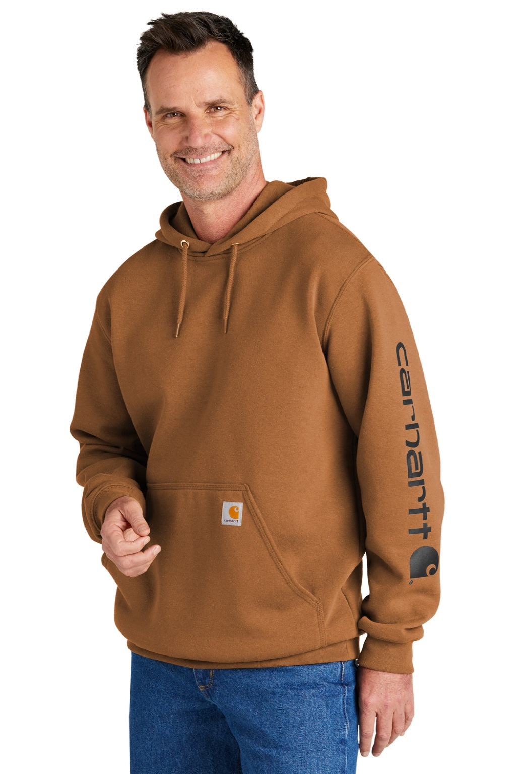 Carhartt CTK288 Mens Hooded Sweatshirt Hoodie w/ Pouch Pocket Carhartt Brown Model 3Q