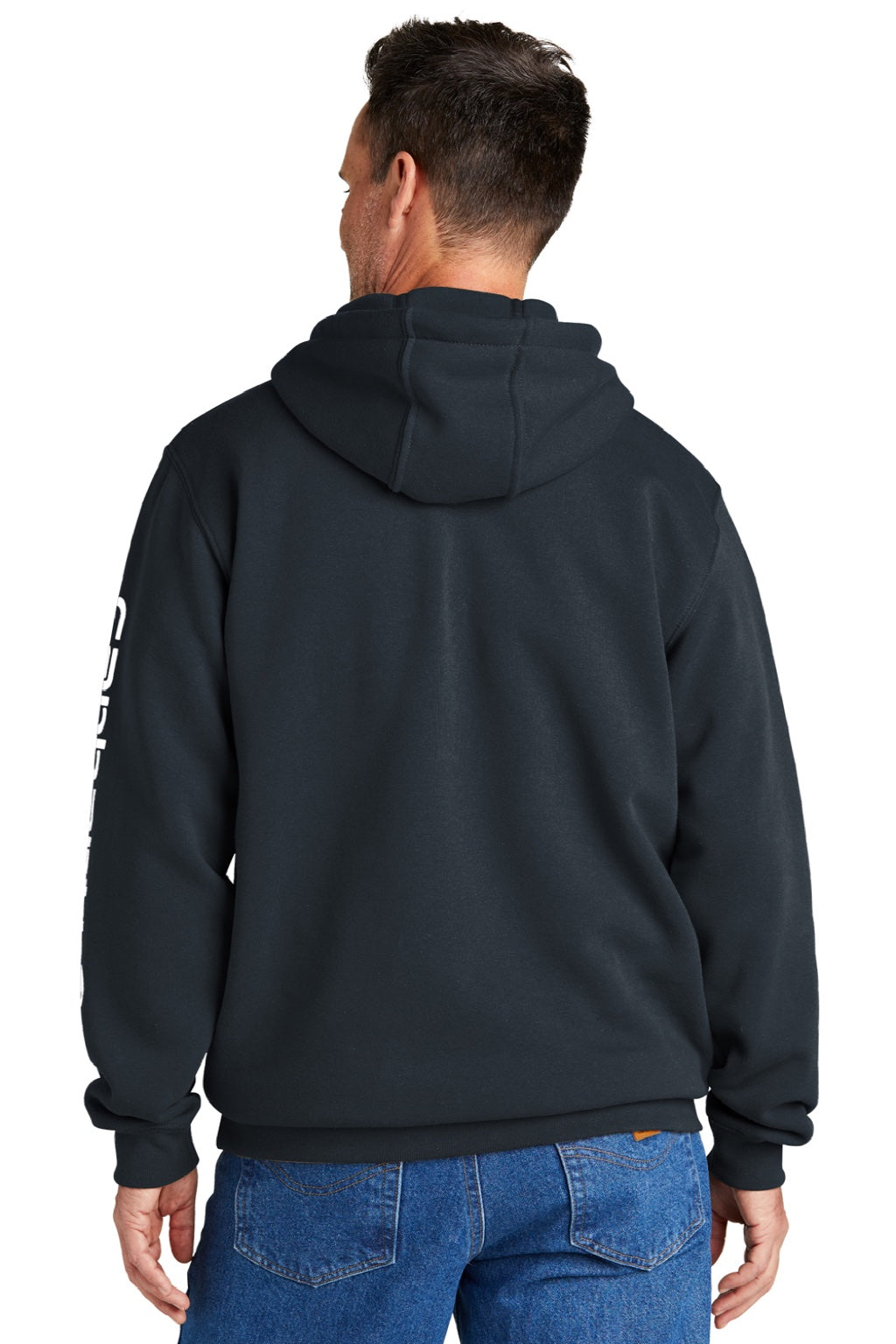 Carhartt CTK288 Mens Hooded Sweatshirt Hoodie w/ Pouch Pocket New Navy Blue Model Back
