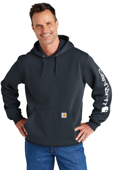 Carhartt CTK288 Mens Hooded Sweatshirt Hoodie w/ Pouch Pocket New Navy Blue Model Front