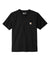 Carhartt CTK84 Mens Short Sleeve Henley T-Shirt w/ Pocket Black Flat Front