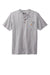 Carhartt CTK84 Mens Short Sleeve Henley T-Shirt w/ Pocket Heather Grey Flat Front