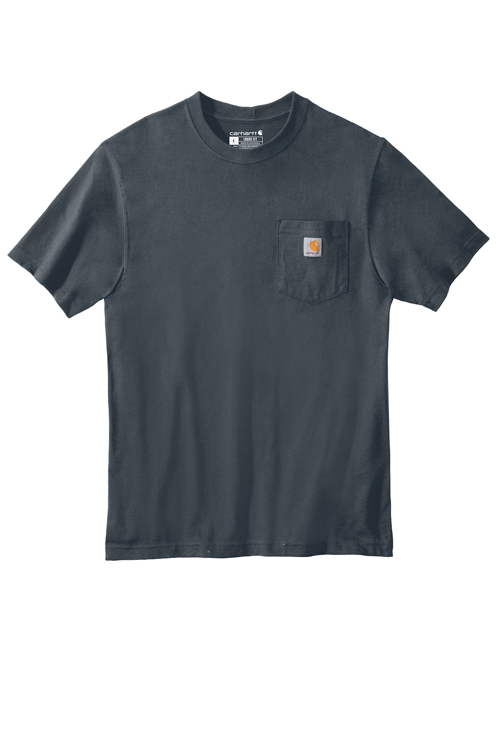Carhartt CTK87/CTTK87 Mens Workwear Short Sleeve Crewneck T-Shirt w/ Pocket Bluestone Flat Front