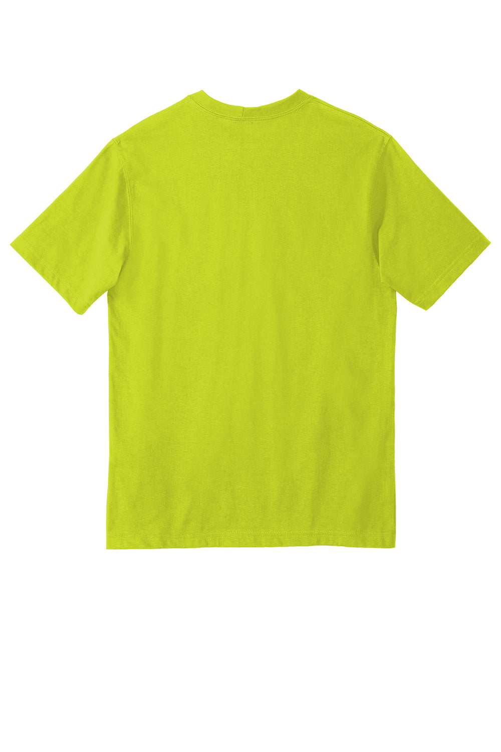 Carhartt CTK87/CTTK87 Mens Workwear Short Sleeve Crewneck T-Shirt w/ Pocket Brite Lime Green Flat Back