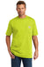 Carhartt CTK87/CTTK87 Mens Workwear Short Sleeve Crewneck T-Shirt w/ Pocket Brite Lime Green Model Front